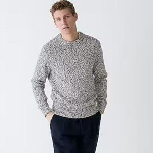 J Crew men’s marled cotton crewneck sweater - vintage merlot oatmeal